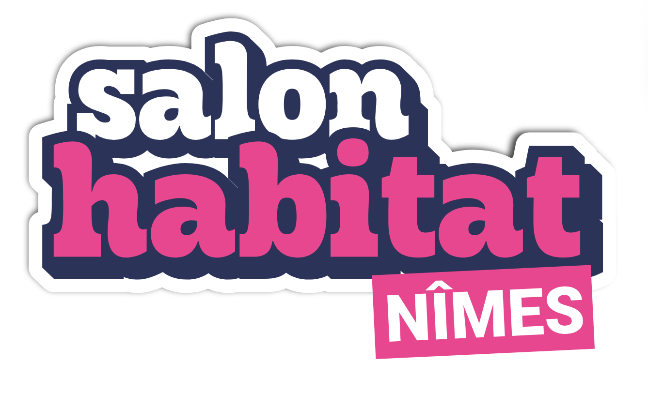 Salon Habitat Nîmes 2026 official logo representing a home improvement exhibition for construction, renovation, interior design, decoration, landscaping, and sustainable housing solutions in Nîmes, France