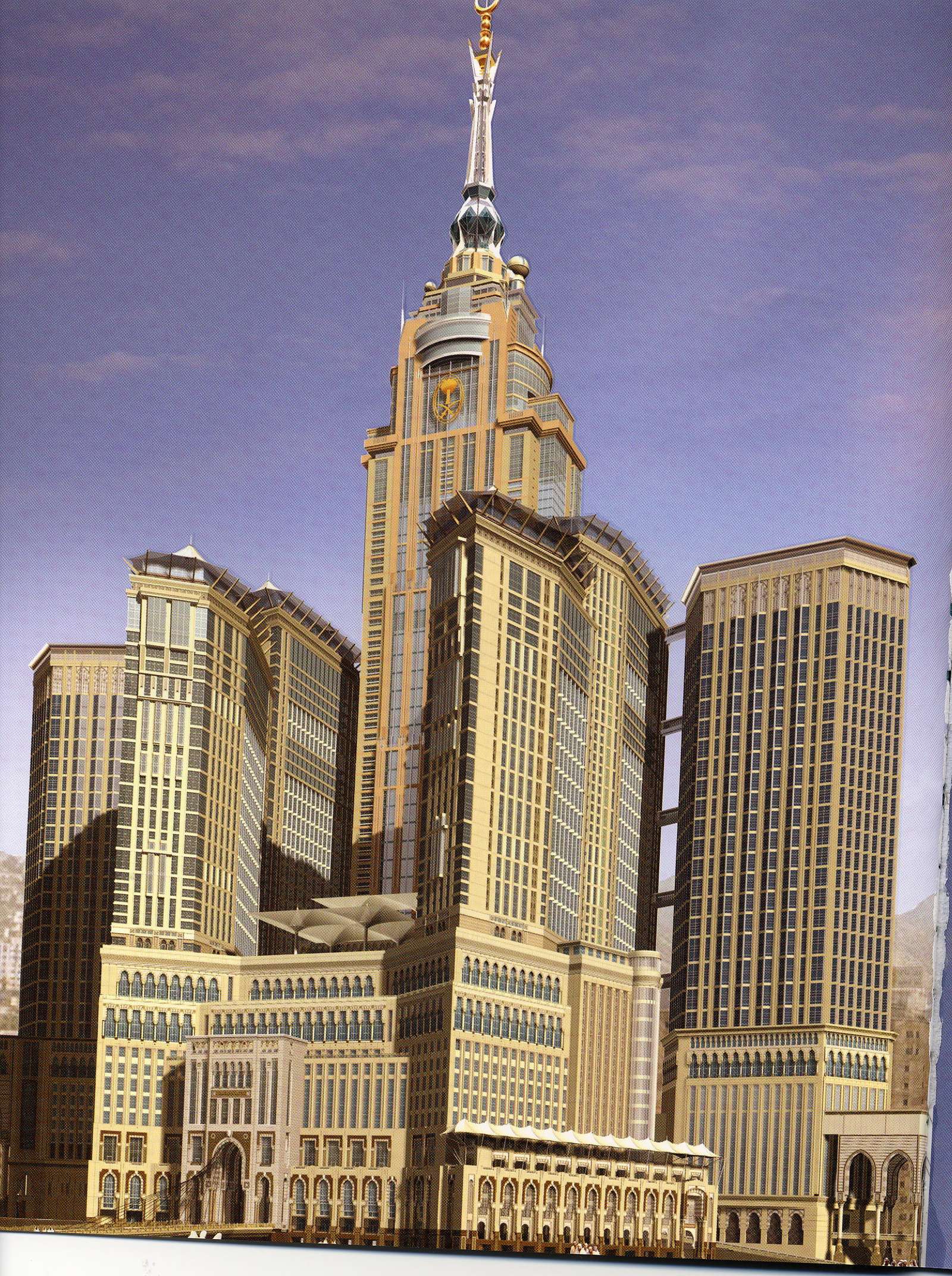 The Abraj Al-Bait skyscraper complex in Mecca, featuring the central Makkah Royal Clock Tower