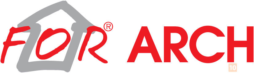 FOR ARCH 2026 official logo representing the international building trade fair for construction, architecture, engineering, interiors, smart buildings, and sustainable technologies in Prague, Czech Republic