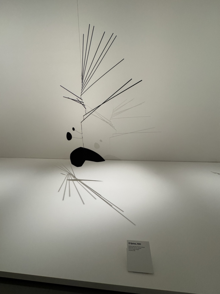 Alexander Calder's 13 Spines, 1940, with its shadows visible across the gallery surfaces.