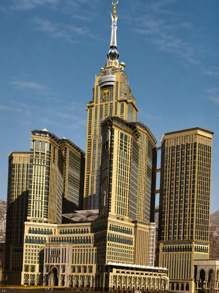 The Makkah Royal Clock Tower and surrounding skyscrapers of the Abraj Al Bait complex in Mecca
