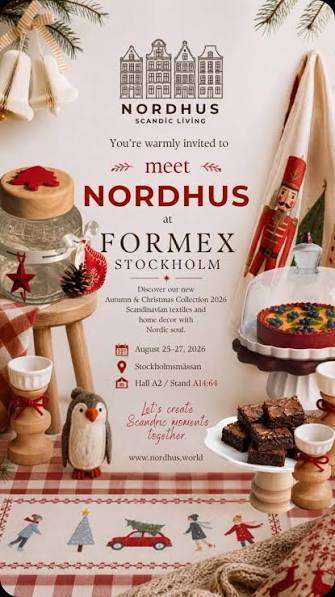 You're Warmly Invited to Meet Nordhus at Formex Stockholm Discover our Autumn & Christmas Collection 2026, Scandinavian-inspired designs, and new decor with Nordhus Scenic Living. Join us at Formex Stockholm and explore a beautiful selection of Nordic-inspired home décor, seasonal collections, and timeless Scandinavian designs. 📅 August 25–27, 2026 📍 Stockholmsmässan, Stockholm 📌 Hall A2, Stand A14:64 Let's create Scandinavian moments together.