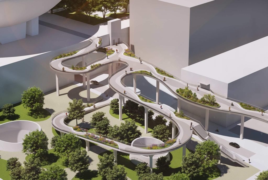 Proposed reworking of the underused Downtown Walkway with lighting and weather protection