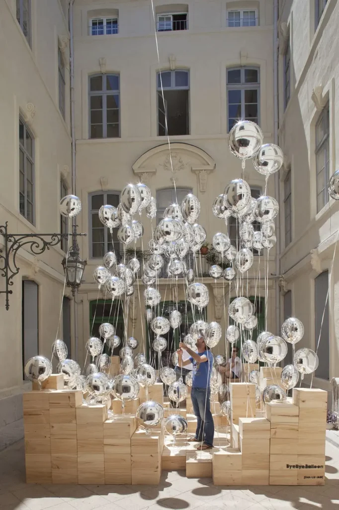 An installation in a historic Montpellier courtyard, shown on the official FAV website. Archive image, not a 2027 project.