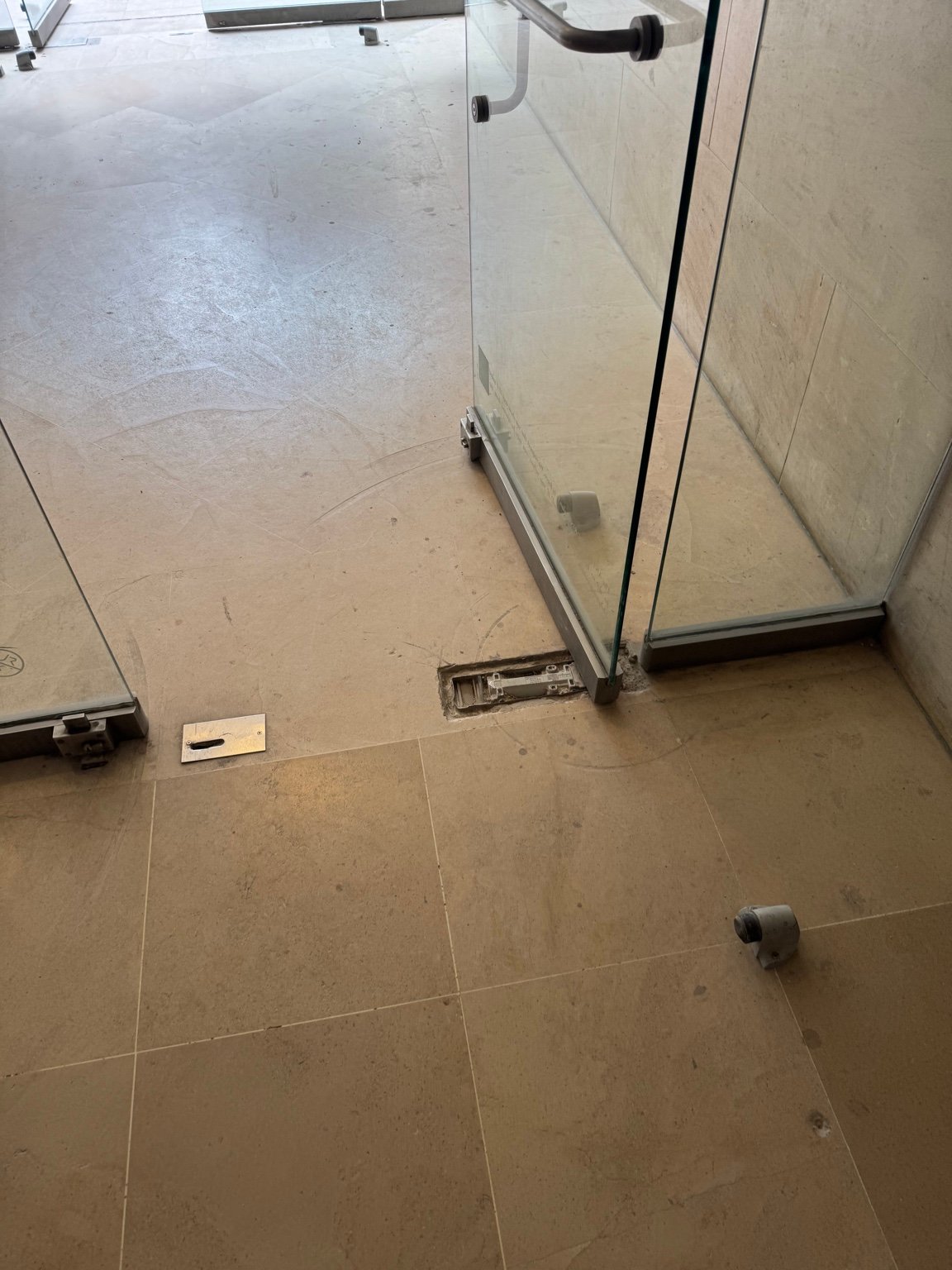 A Louvre interior detail showing areas where maintenance and upkeep remain architecturally visible.