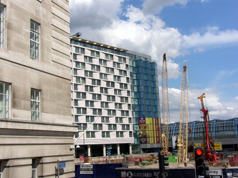 Archive photograph of construction cranes near Park Plaza County Hall, London, 2006. © Ibrahim Joharji. Not Bermondsey Place.