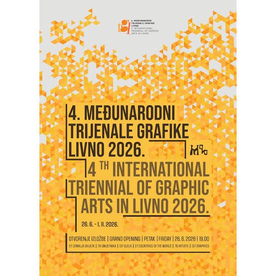 The 4th International Triennial of Graphic Arts in Livno brings together 76 artists from 27 countries at the Franciscan Museum and Gallery Gorica in Livno, Bosnia and Herzegovina. Under the theme “Graphic Arts as a Visual Catalyst for New Realities,” the exhibition presents 137 works exploring the relationship between personal memory, social reality, and contemporary visual expression.