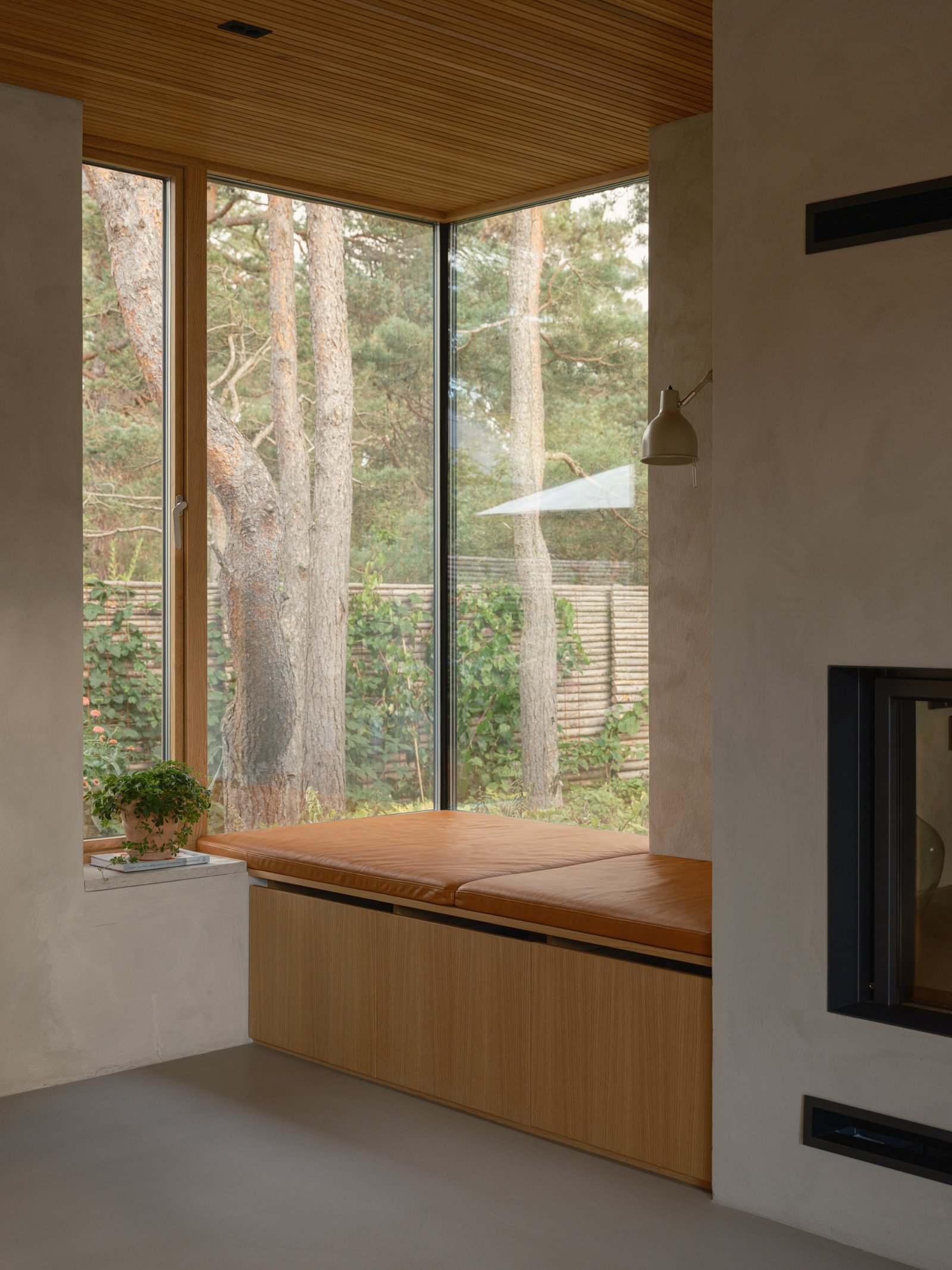Timber-lined kitchen inside Villa HDV