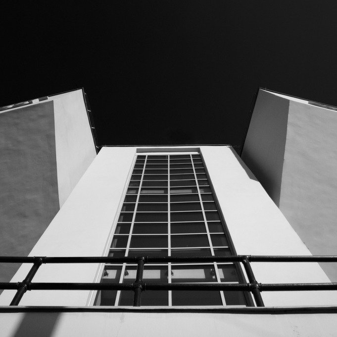 Facade detail showing the relationship between solid volumes and glazing