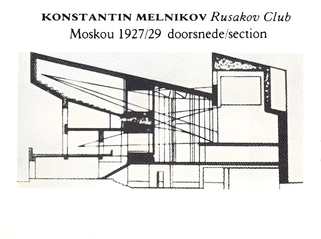 Original section through the stage and rising seating