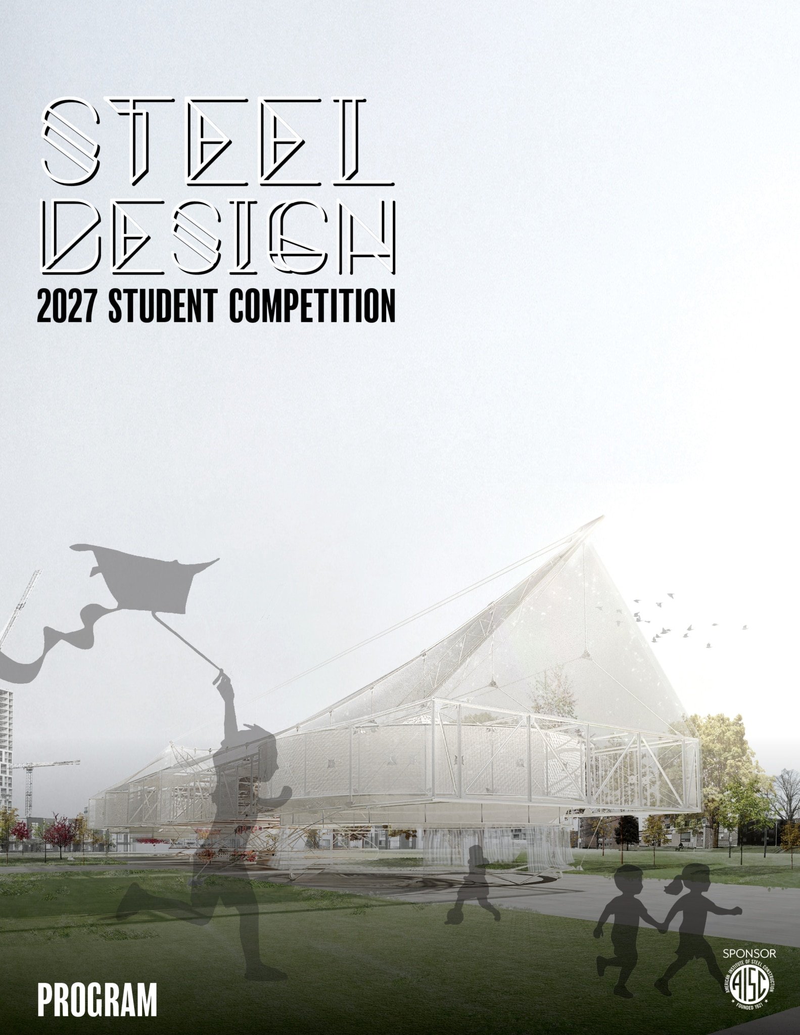 Official program cover for the 2027 Steel Competition by ACSA and AISC