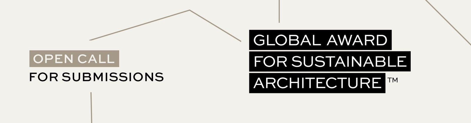 Global Award for Sustainable Architecture official open call graphic published with the 2028 announcement