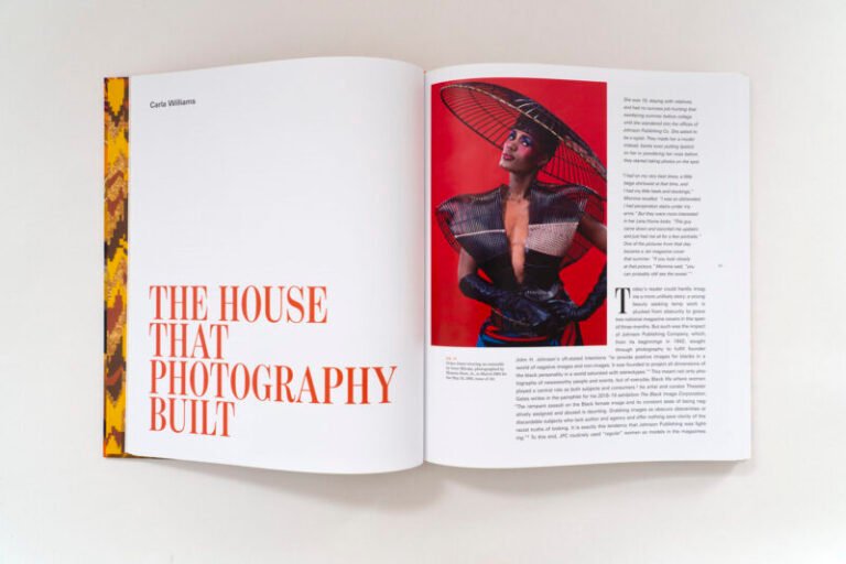 A spread documenting the historic Ebony and Jet headquarters interiors