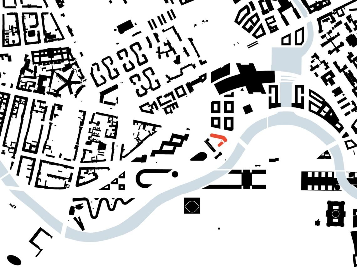 Figure-ground plan of the surrounding urban fabric.