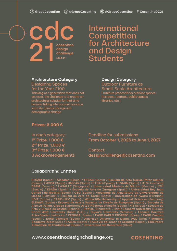 Official visual for Cosentino Design Challenge 21 architecture category