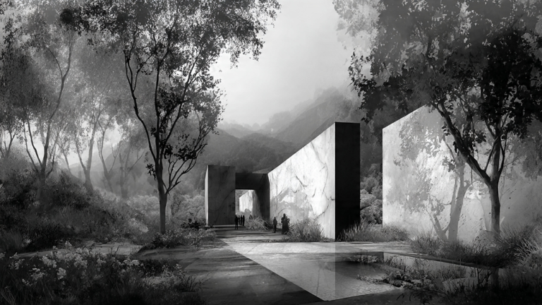 Future Cemetery Memory Landscape competition official call image by Archiol
