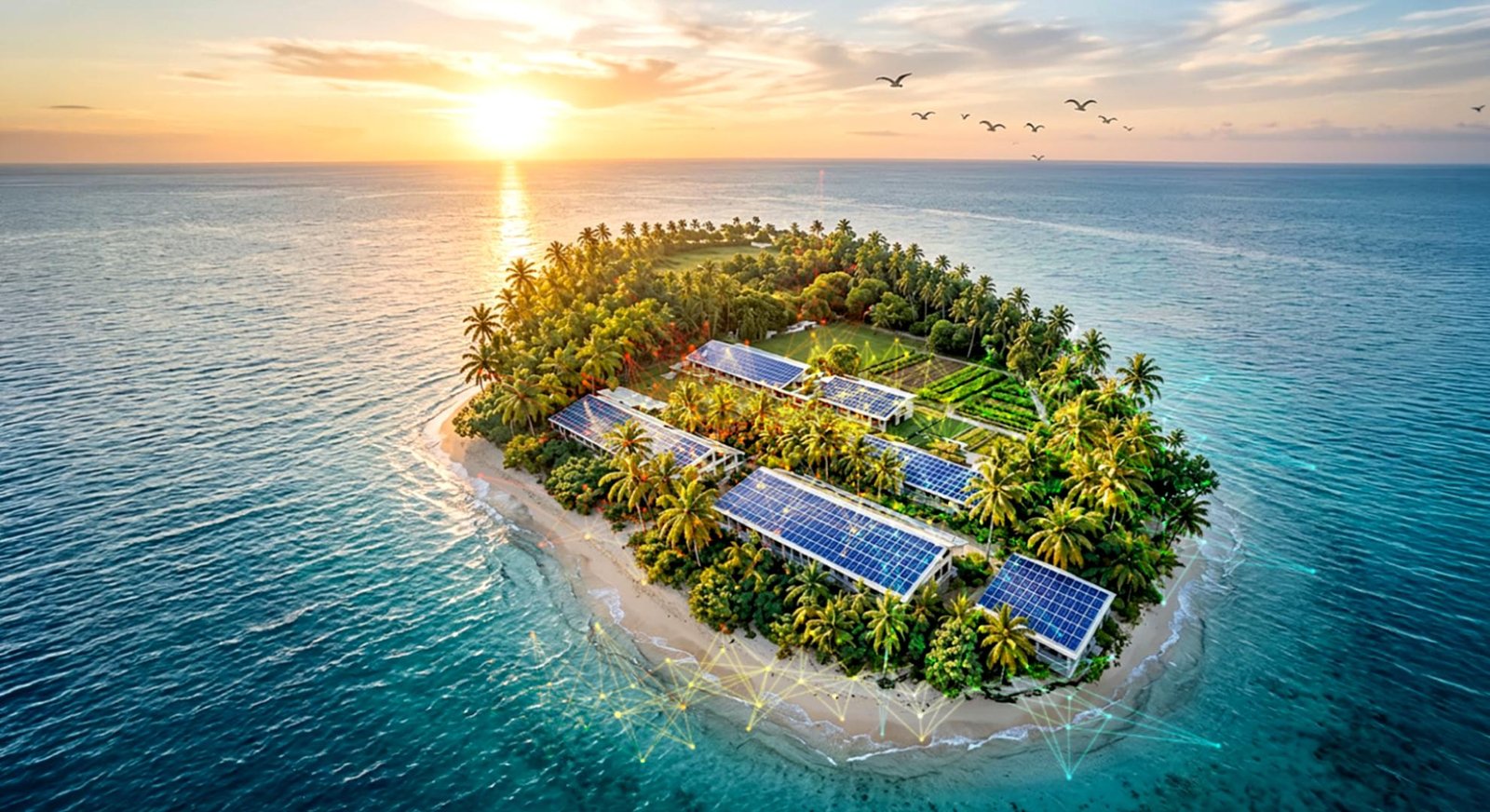 Island aerial photograph for the ISA-iSUN Design Challenge, credited to GRIHA Council by RIBA