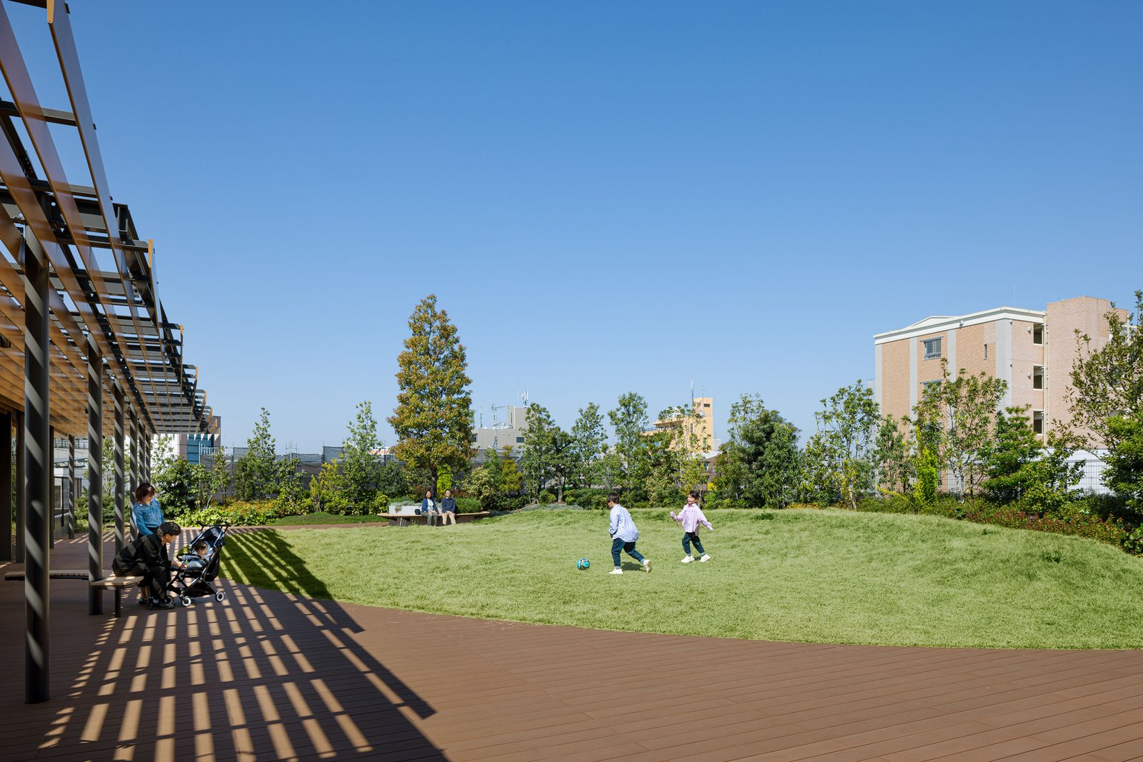 Planted terrace used as an outdoor place