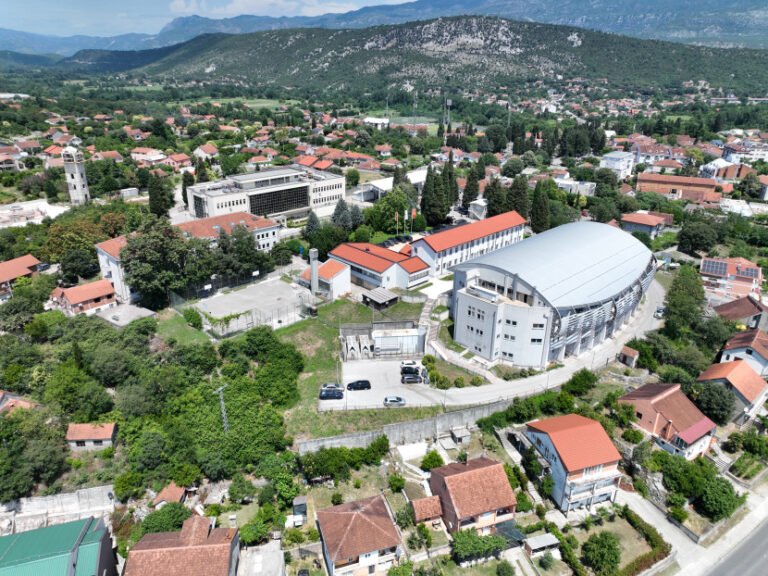 Aerial view of the existing Police Academy campus in Danilovgrad, official Ministry competition announcement photograph