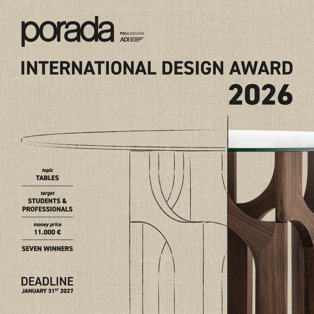 Porada International Design Award 2026 official call image for table design competition