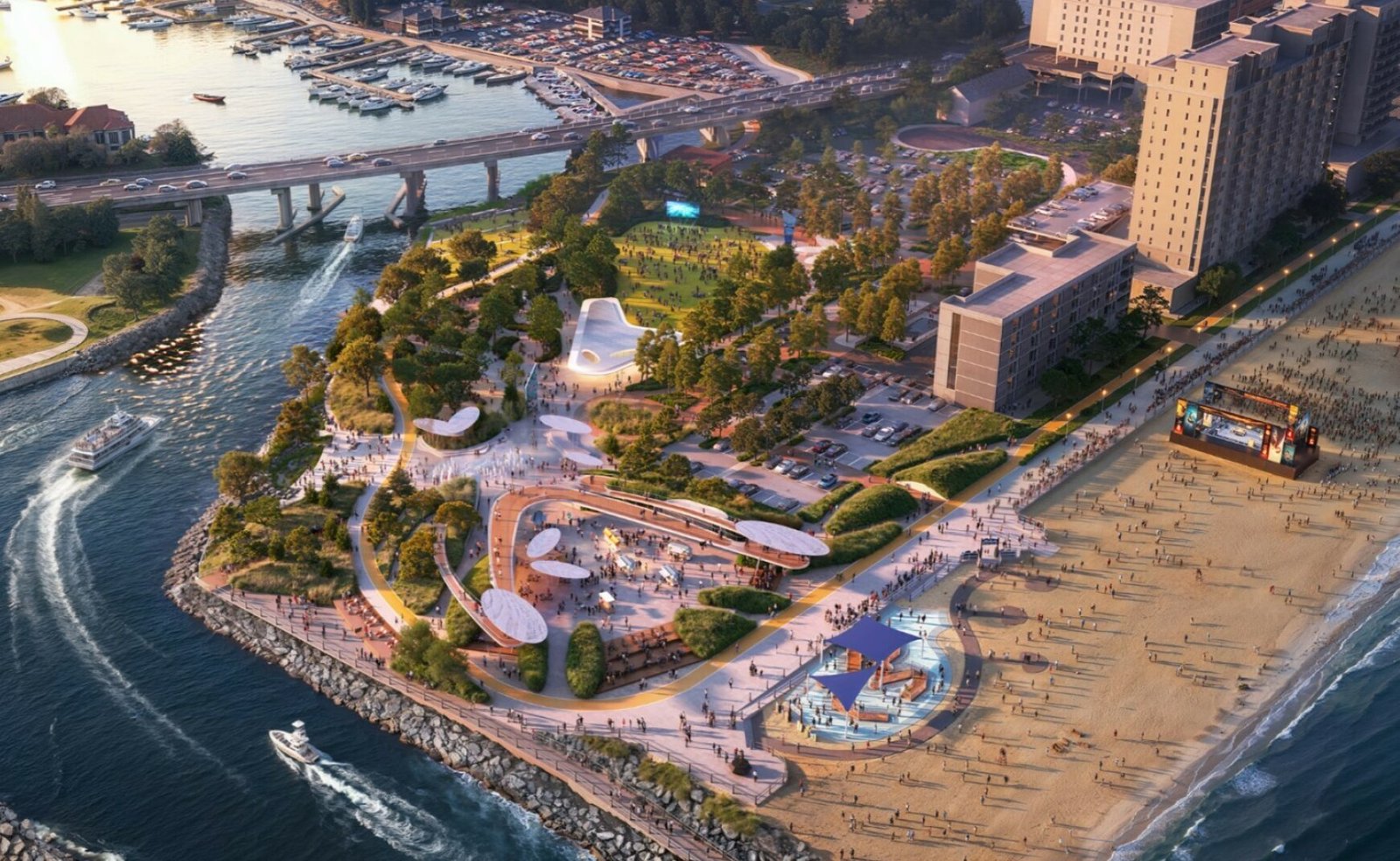 Rendering of the updated Rudee Park design in Virginia Beach