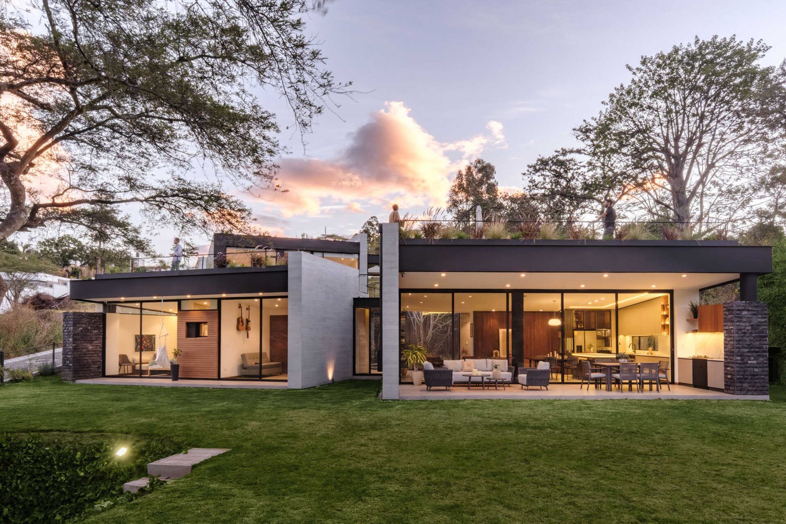 Puembo house with a central courtyard and planted roof terraces