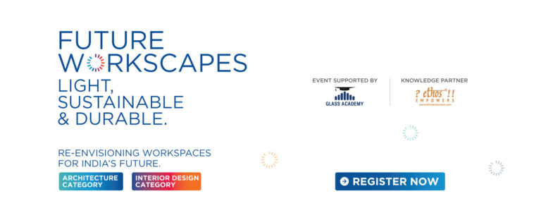 Official Future Workscapes banner for Transparence 21.0, with architecture and interior design categories.