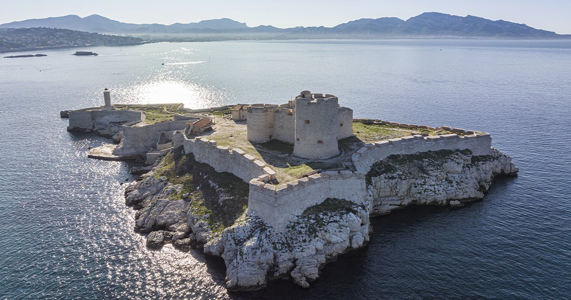 Aerial view of Château d’If in the Mediterranean for W Prize 2027