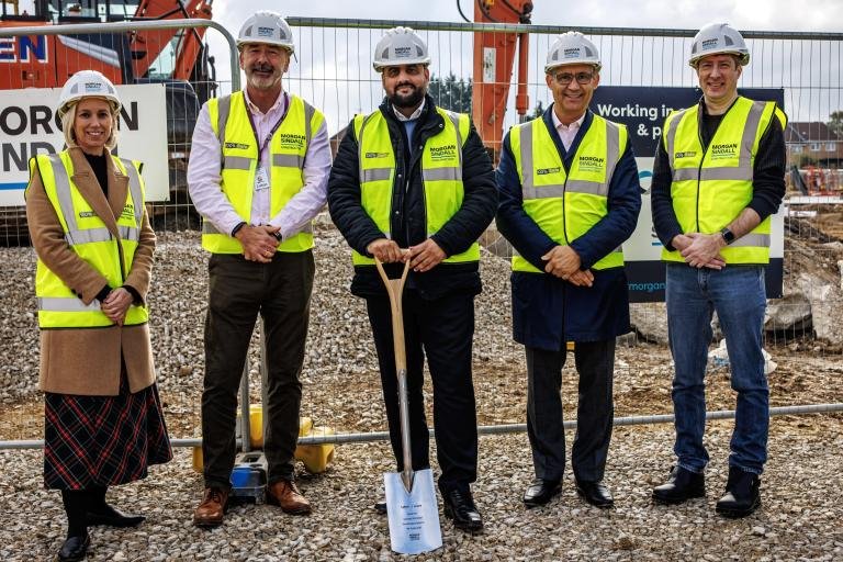 Groundbreaking for the Woodlands Secondary School expansion at Kestrel Way in Luton