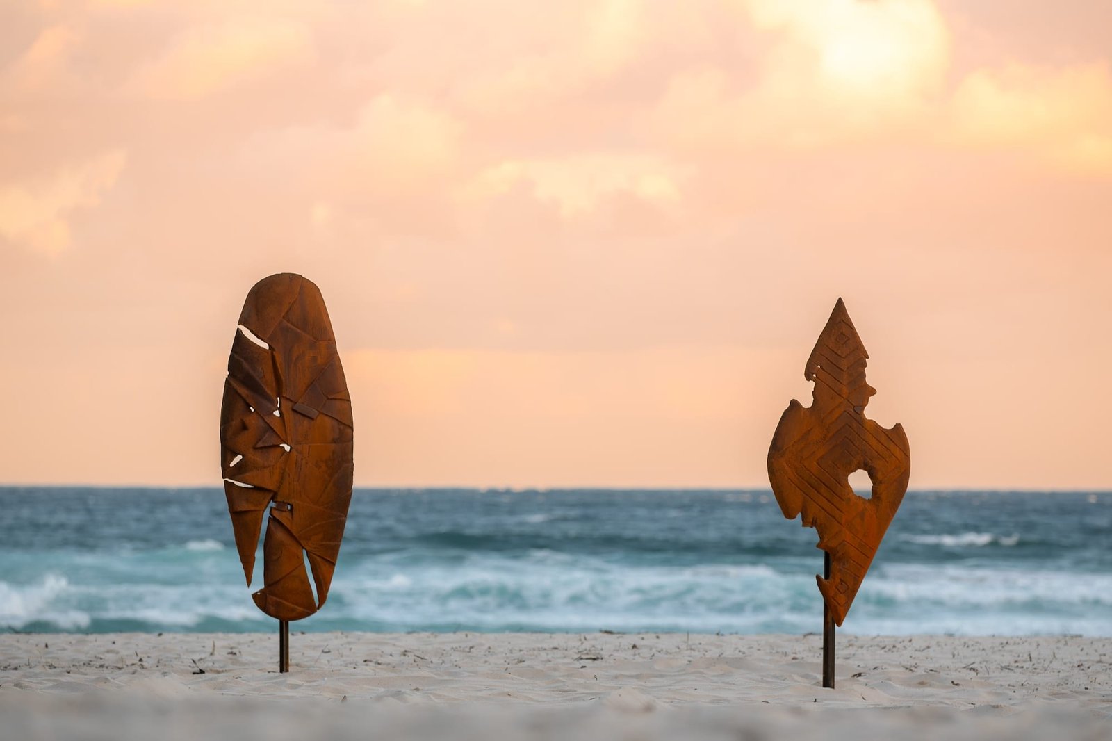David Doyle’s paired forms frame the coastline and approaching visitors.
