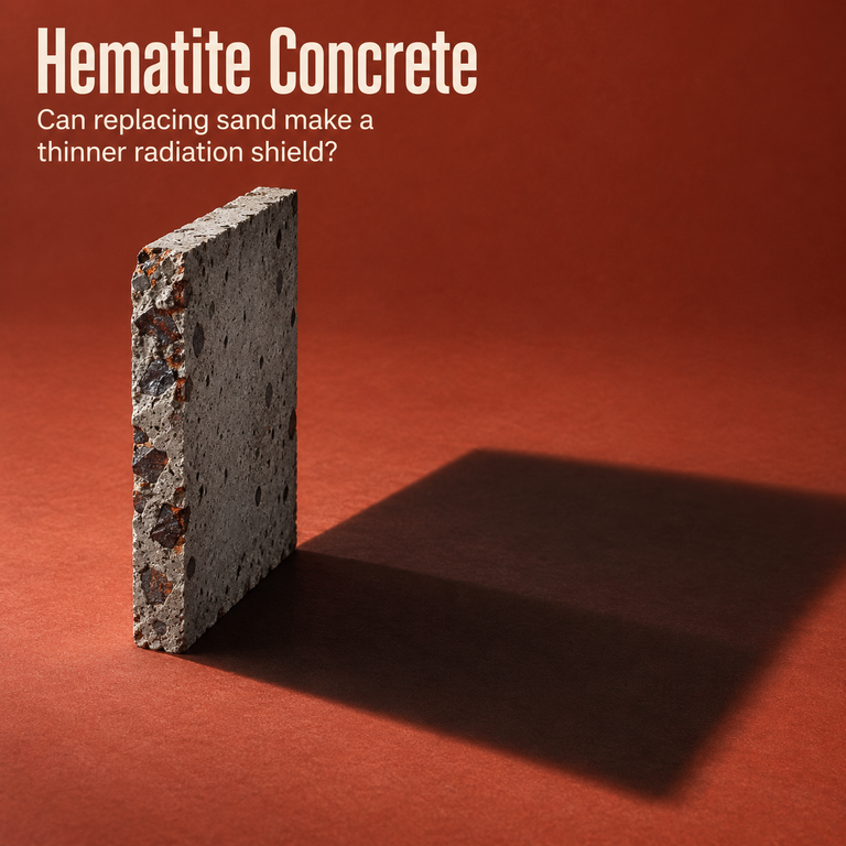 Thin concrete slab with reddish aggregate casting a broad shadow on a rust-red background. لوح خرساني رقيق بركام محمر يلقي ظلًا عريضًا على خلفية حمراء صدئية.